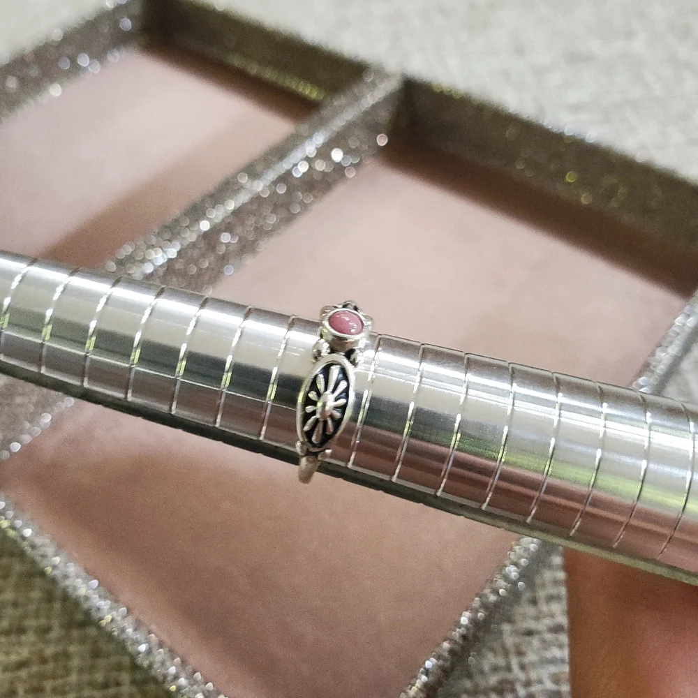 American West Sterling Rhodonite Ring